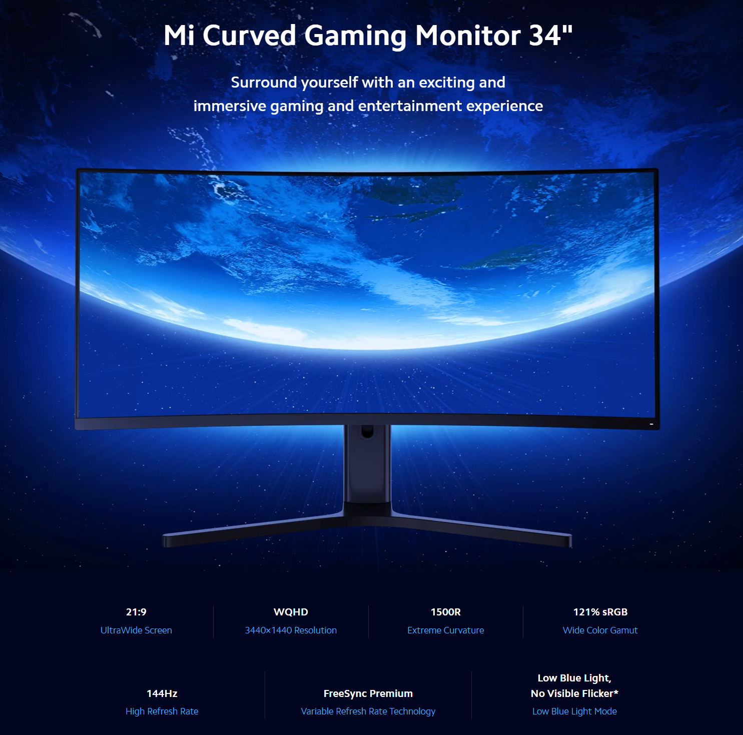 Xiaomi Ukrivljen Gaming Monitor 34"